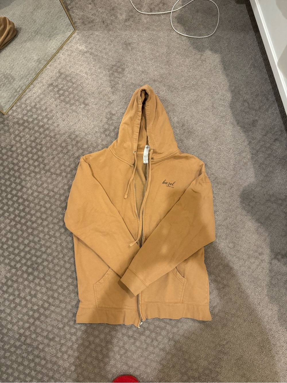 hazel Men's Caramel Zip-Up Hoodie Jacket